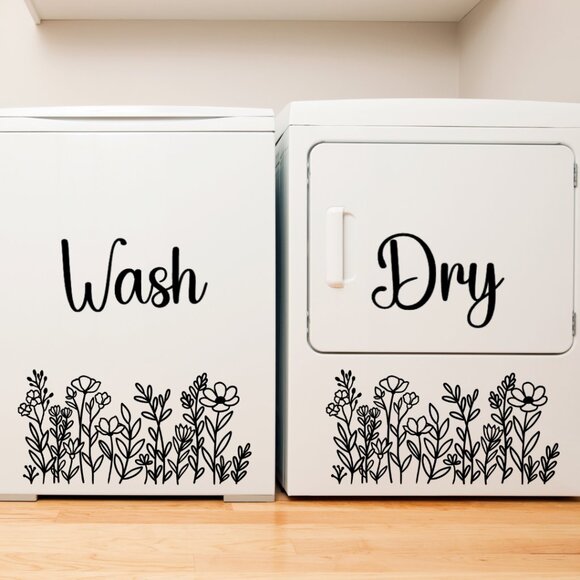 Wash Dry Floral Border For Laundry Room - Picture 1 of 2